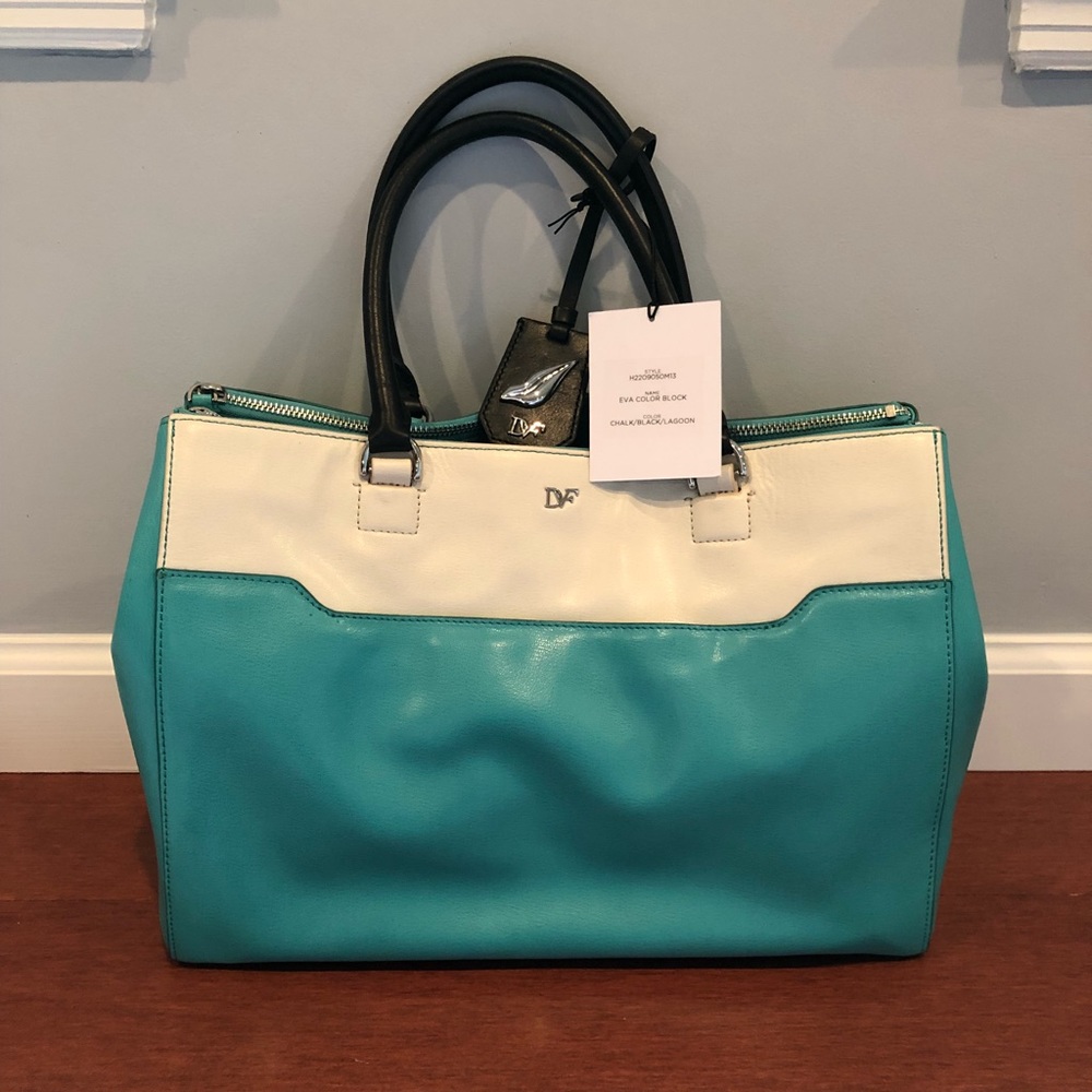 DVF Eva Color Block Tote Bag - Picture 1 of 5